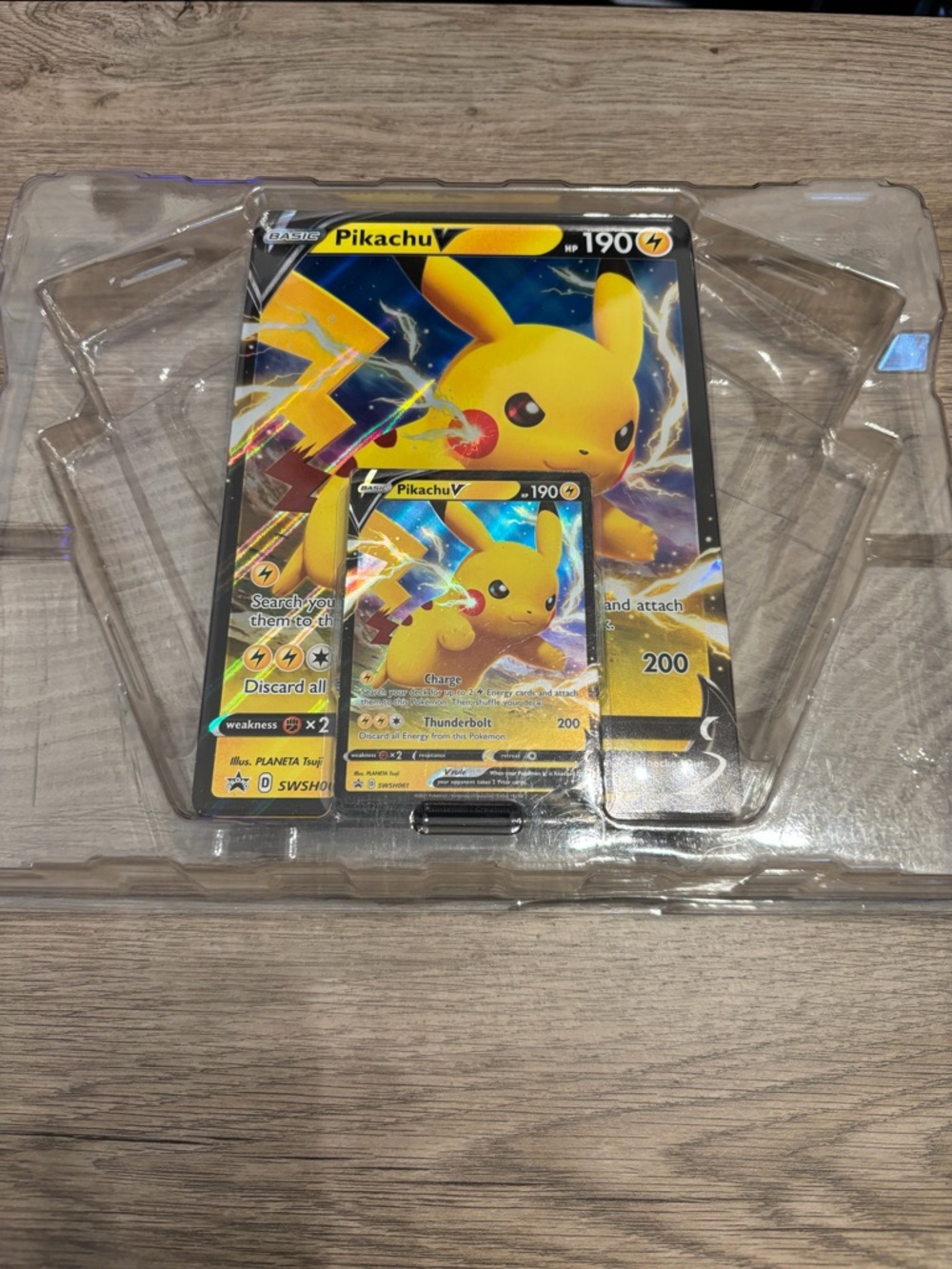 Pokémon Pikachu V Promo Card Set - SWSH061 Jumbo & Regular Holo NM